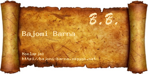 Bajomi Barna névjegykártya